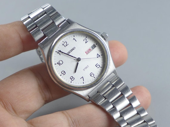 SEIKO セイコー スピリット 7Ｎ43-7180 腕時計 電池新品 洗浄剤 ヴィンテージ セイコー スピリット 7N43 7180 ホワイトダイヤル メンズ