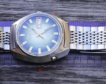 天体シャンパン時の砂時計セットオーシャンブルー Vintage Citizen Cosmotron 7803 Green Dial Men Quartz Watch Japan