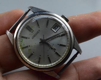 Vintage Seiko Year 1972 6602 7040 Gray Dial Men Hand Winding Watch