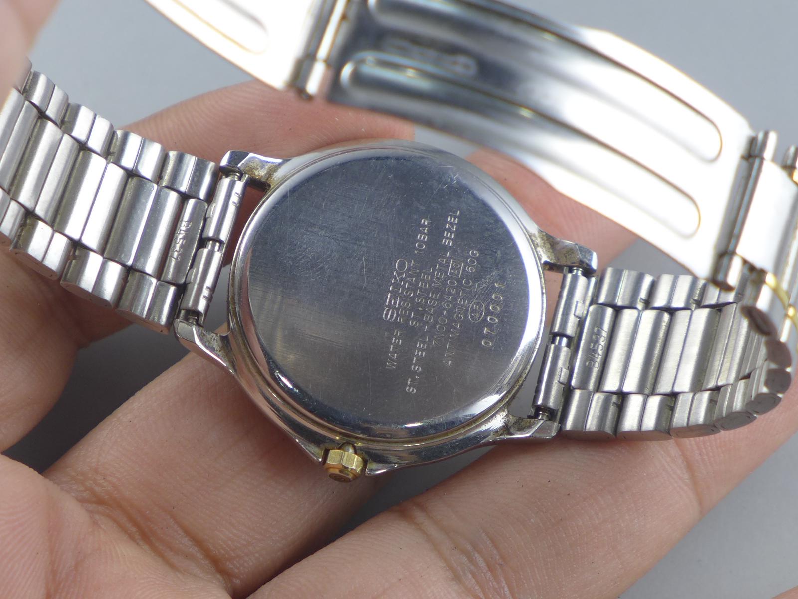 Vintage Seiko Cadet 7N00 6A20 Creamy Dial Lady Quartz Watch Japan