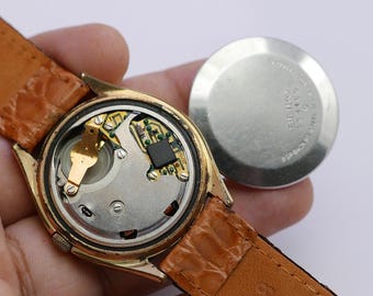 Vintage Seiko QZ Gold Plated 0922 8000 Silver Dial Men Quartz