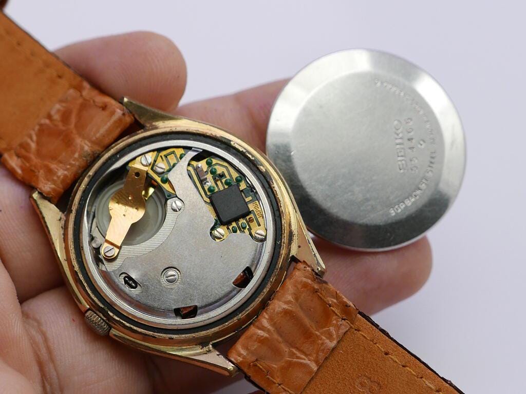 Vintage Seiko QZ Gold Plated 0922 8000 Silver Dial Men Quartz