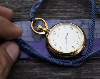 Vintage Seiko Gold Plate Pocket Watch 2220 0580 Texture Dial