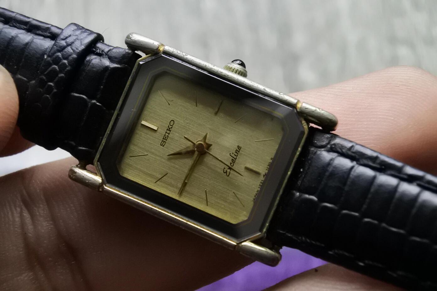 Vintage Seiko Exceline 1221 5820 Lady Quartz Watch Japan Square