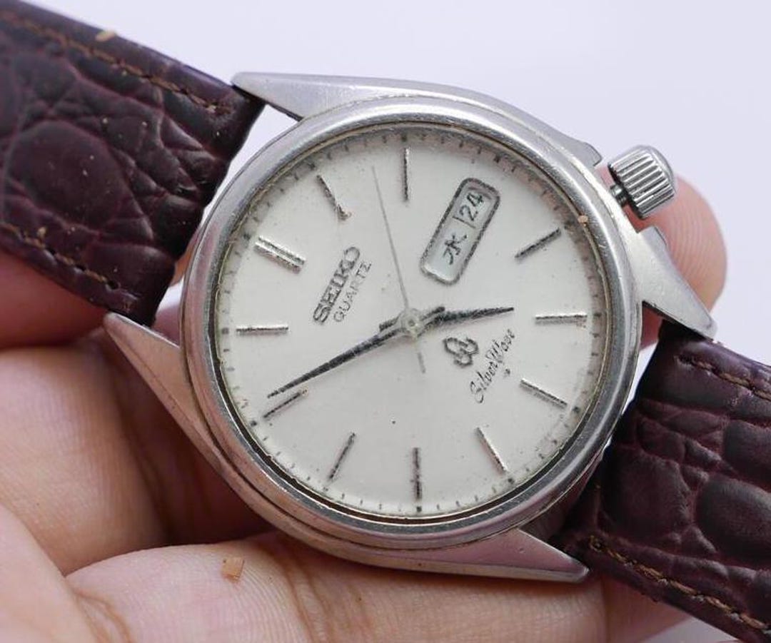 Vintage Seiko Silverwave 7546 8010 White Dial Men Quartz Watch