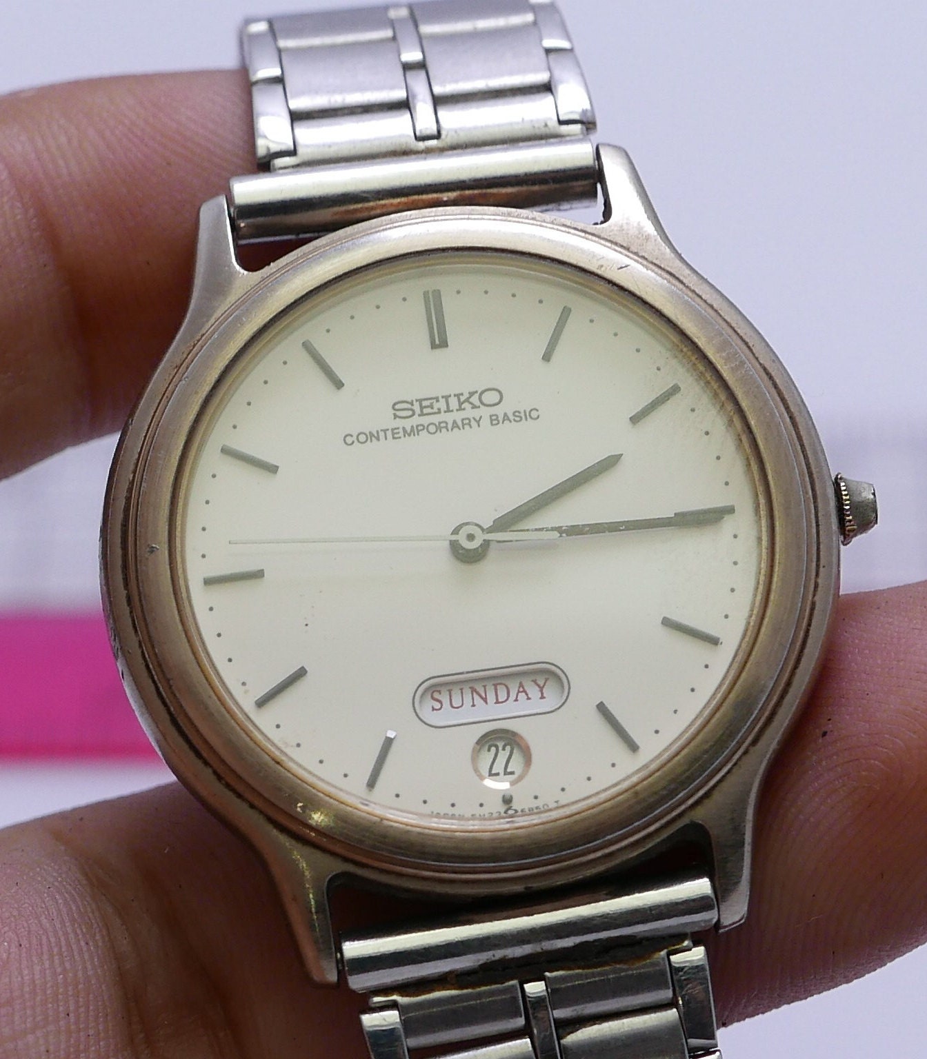 Vintage Seiko Contemporary Basic 5H23 6C00 Dress Watch Męski