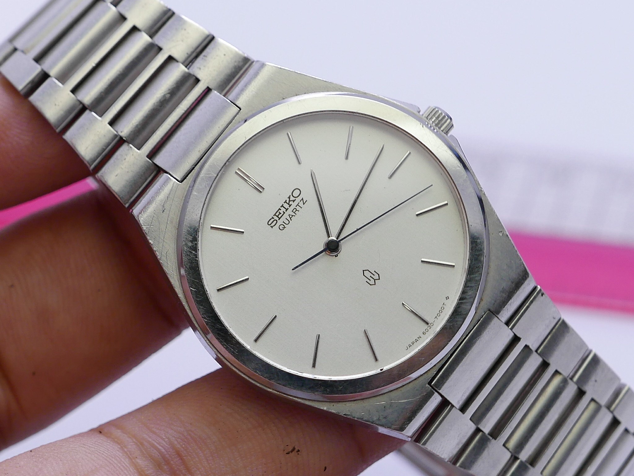 Vintage Seiko 6030 7000 Dress Watch Men Slim Quartz Watch Japan 