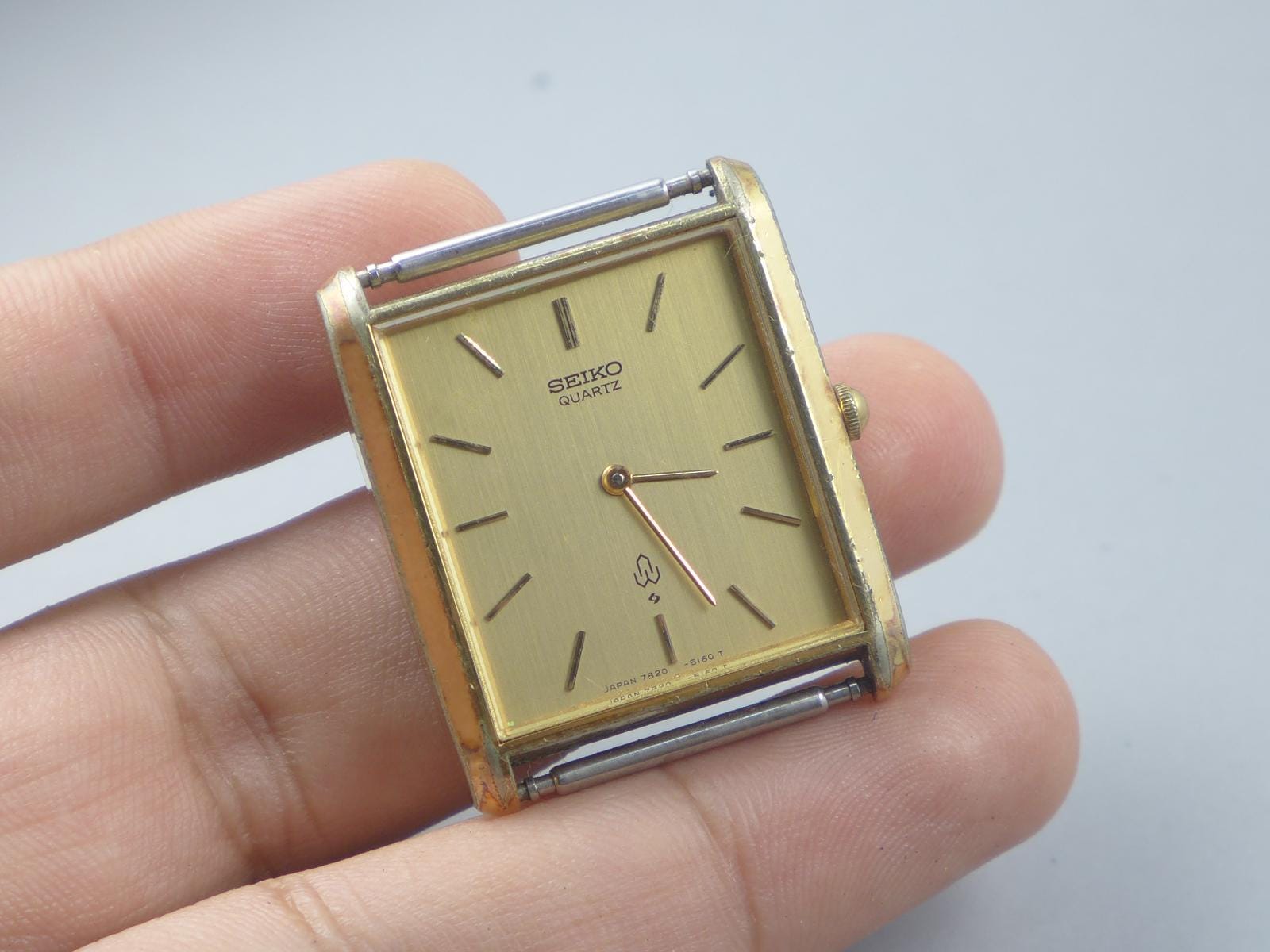Vintage Seiko Gold Plate 7820 5160 Golden Dial Men Quartz Watch
