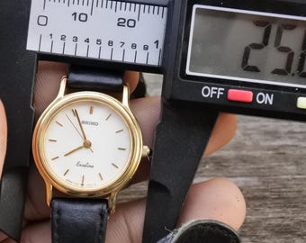 Vintage Seiko Exceline Gold Plated 7321 0440 White Dial Lady