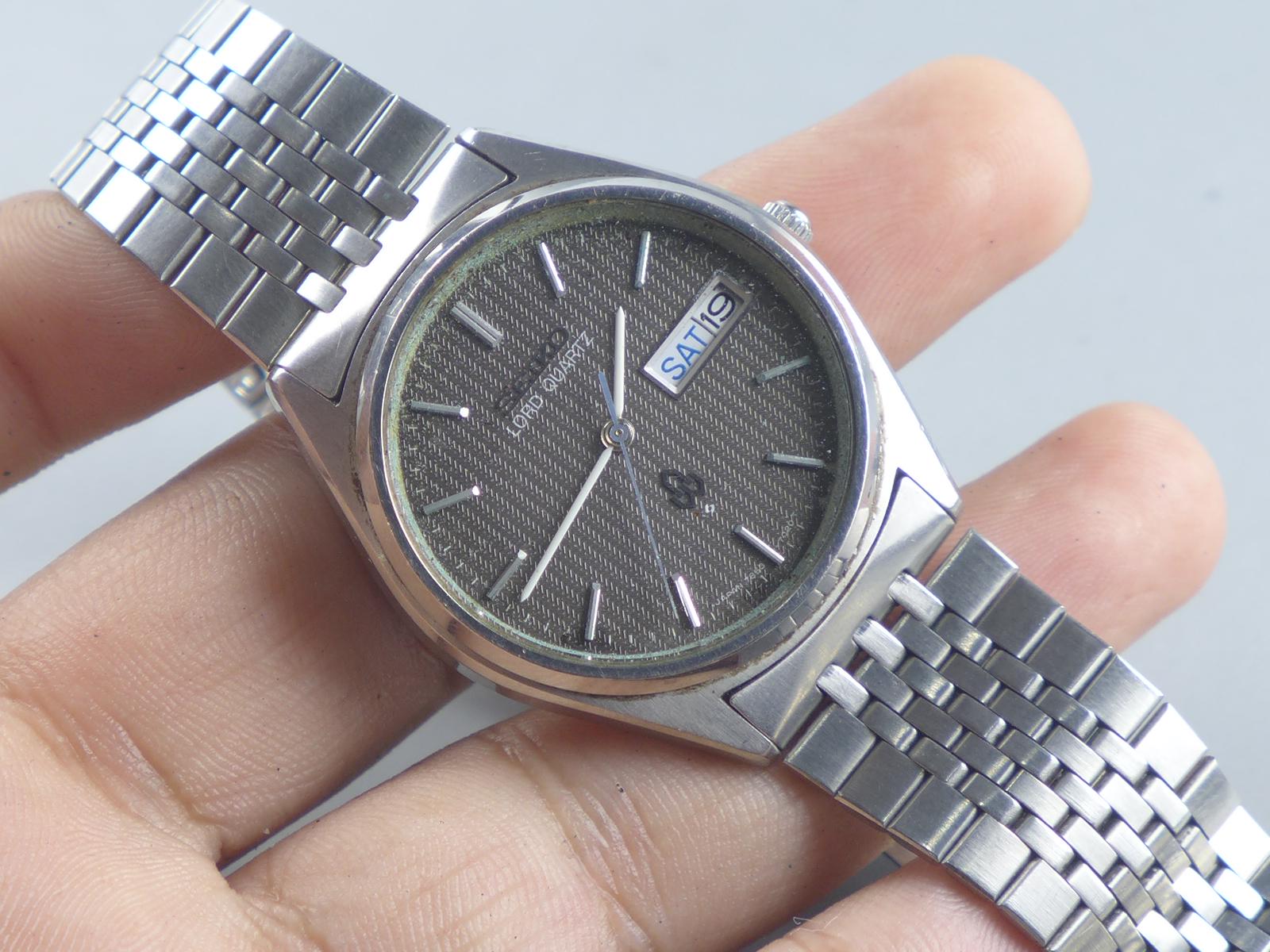 Vintage Seiko Lord Quartz 7853 7020 Black Textured Dial Men Quartz