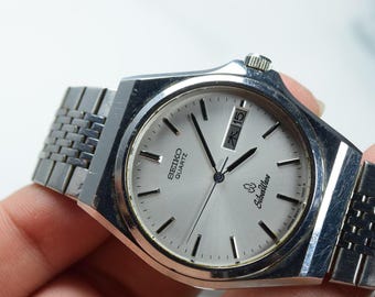 Vintage Seiko Pocket Watch 5421 0100 White Dial Men Quartz Watch