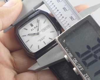 Vintage Seiko Alba 7N33 K003 Black PVD Plated Men Quartz Watch