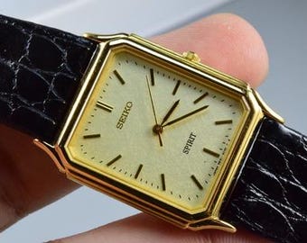 Vintage Seiko Spirit 5E21 5B50 Textured Dial Men Quartz Watch