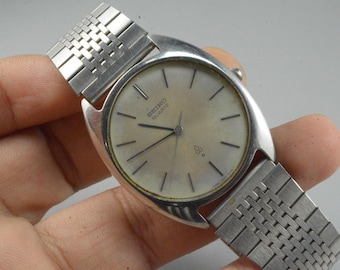 Vintage Rare Hattori Seiko Lassale 8N25 6000 Silver Dial 34Mm