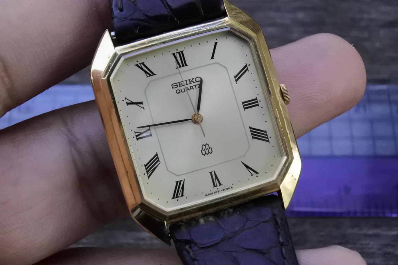 その他 analogPocket Vintage Seiko Gold Plate 9721 5050 Twin Crystal Roman