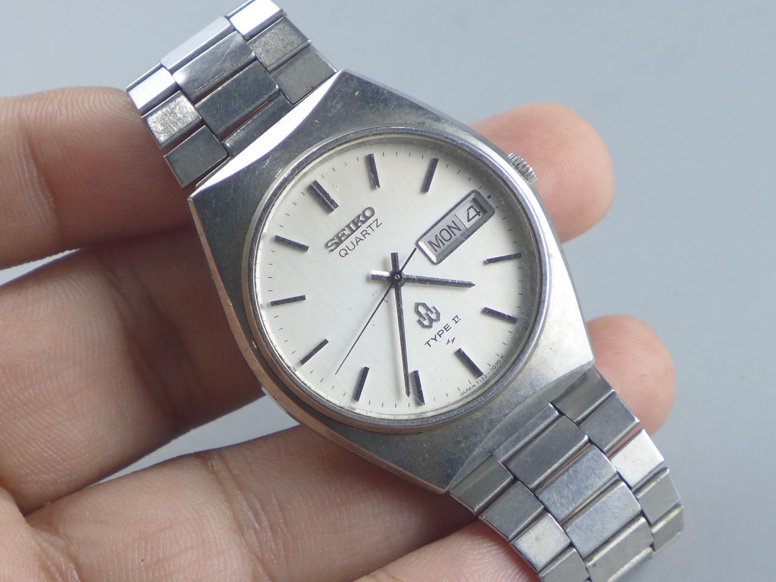 Vintage Seiko Type II 7123 7000 White Dial Men Quartz Watch