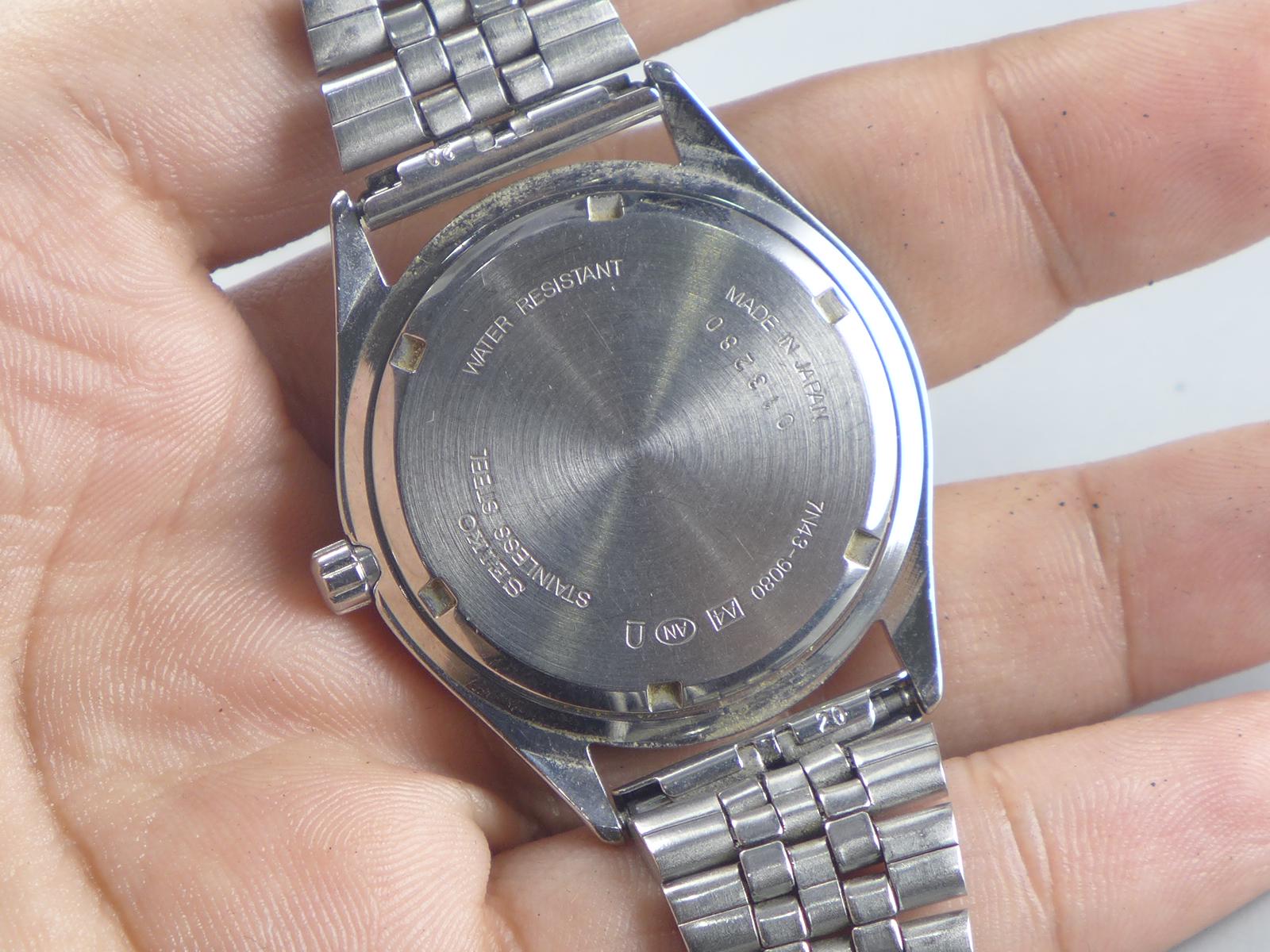 Vintage Seiko 7N43 9080 White Dial Men Quartz Watch Japan JDM 