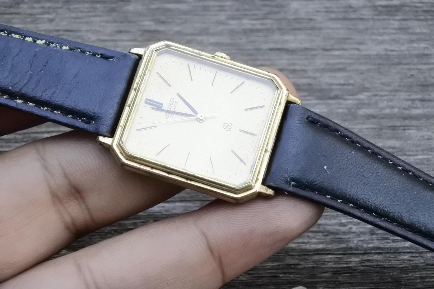 Vintage Seiko Gold Plated 9641 5060 Dress Men Twin Quartz Watch