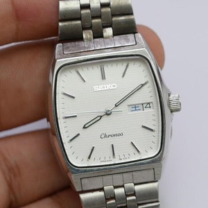 時計 SEIKO CHRONOS QUARTZ 5H23-5110 DAINI MINT] Seiko Chronos 5H23-5110 Silver Tank Quartz Mens