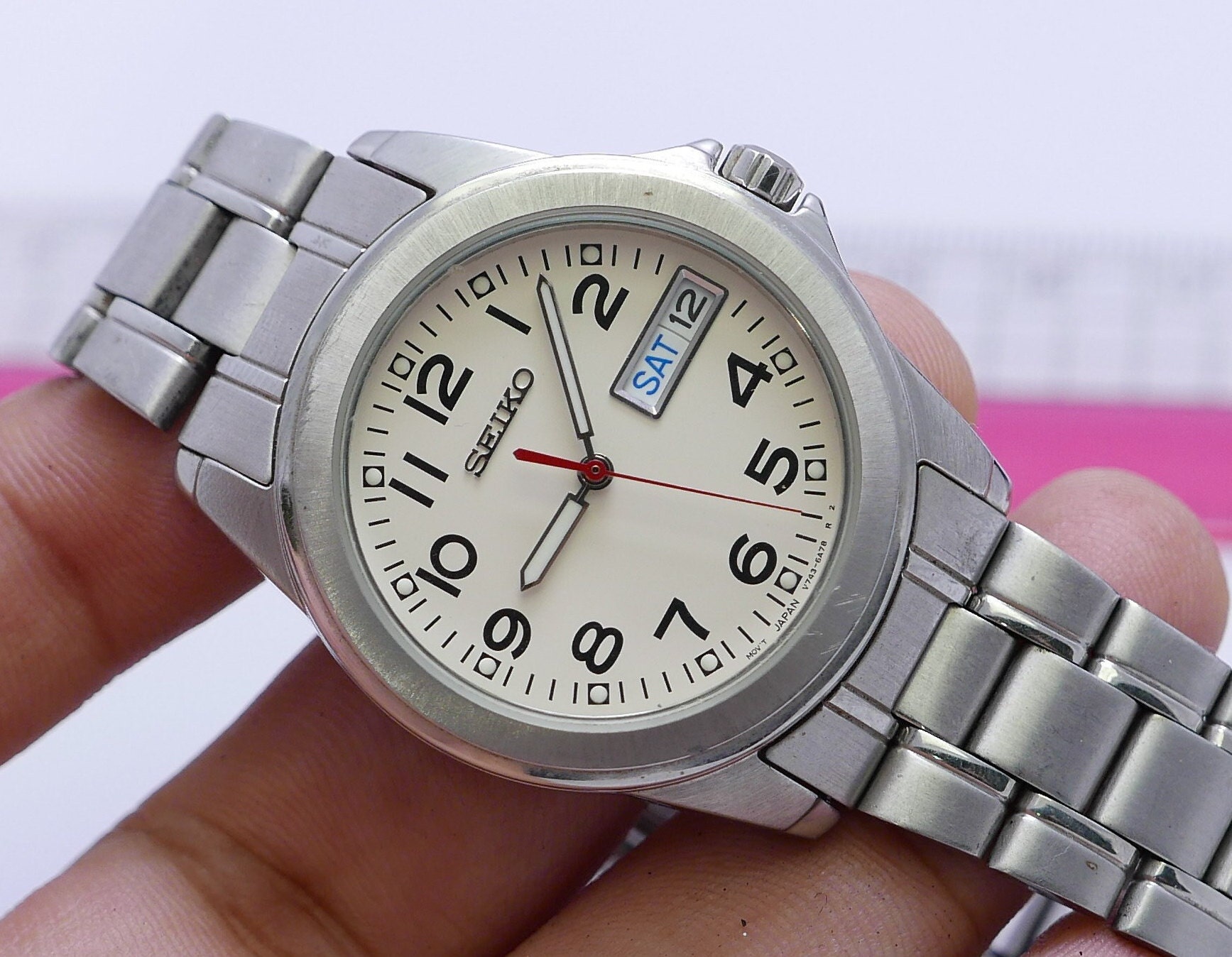 セイコー　v743-6A20 クォーツ　ダイバー Vintage Seiko V743 6A40 Sport Watch Men Quartz Watch Japan