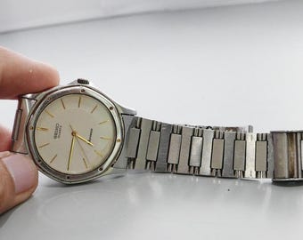 Vintage Seiko Chronos 7731 6000 White Dial Men Quartz Watch Japan