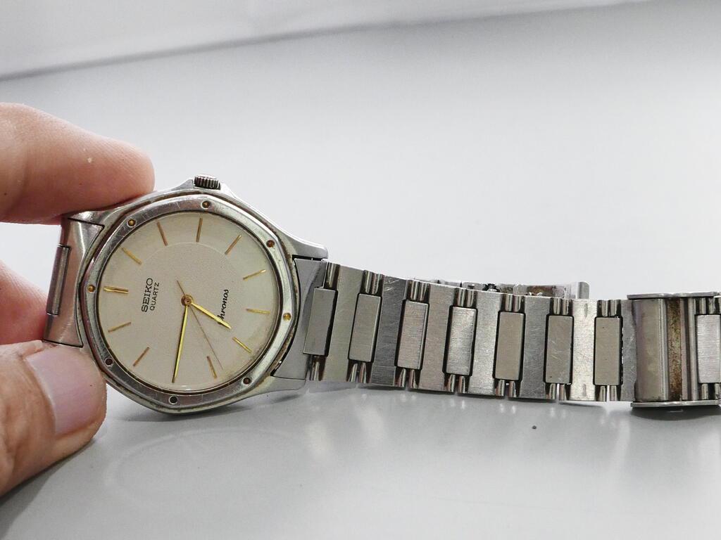 Vintage Seiko Chronos 7731 6000 White Dial Men Quartz Watch Japan