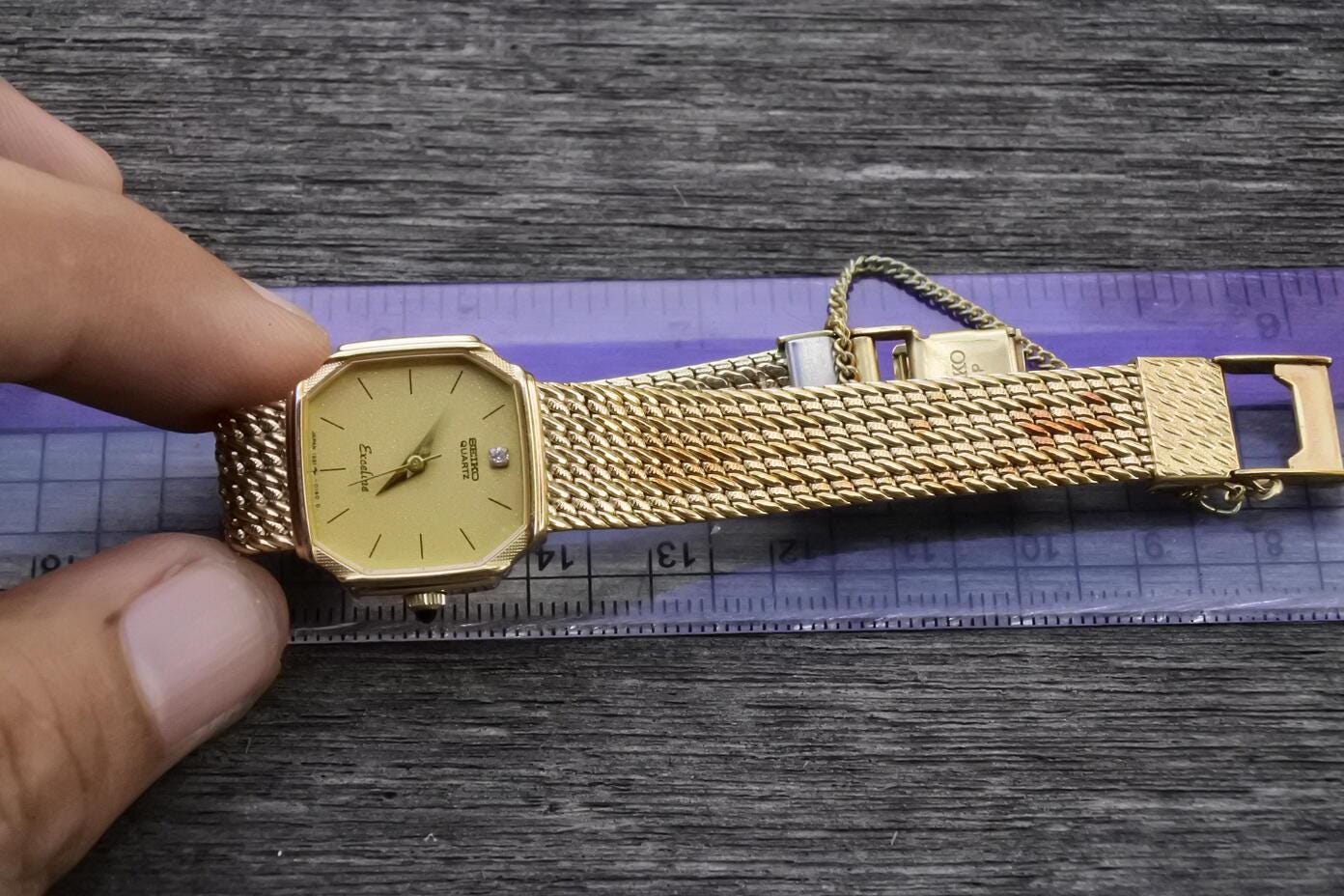 Vintage Seiko Gold Plated 1221 5080 Integrated Bracelet Lady