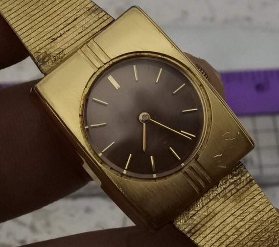【ヴィンテージ】SEIKO Socie 14k レディース腕時計 Vintage Seiko Socie Gold Plated 11-1320 Brown Dial Lady Hand