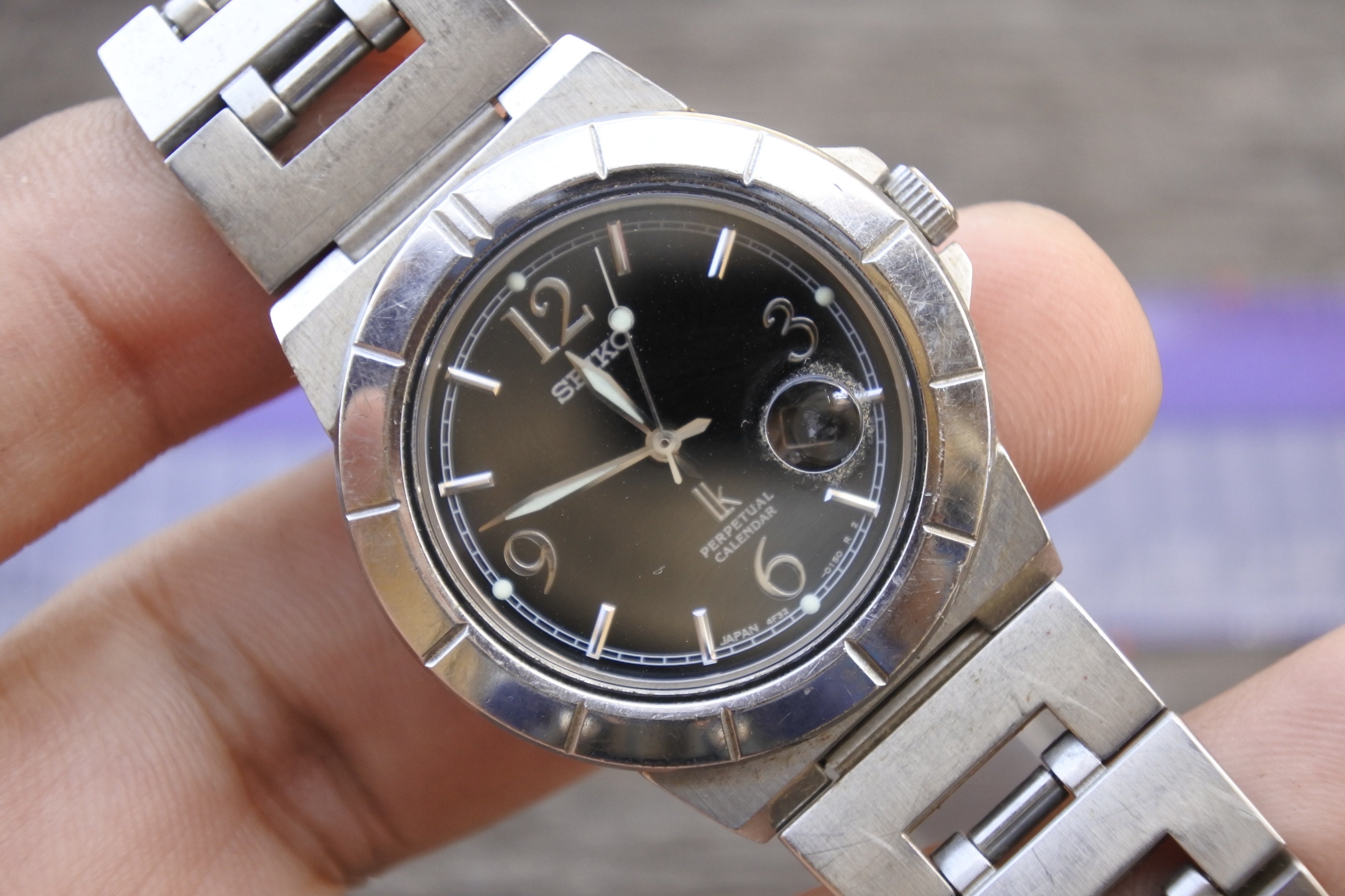Vintage Seiko Lk Lukia Perpetual Calendar F32 0130 Black Dial