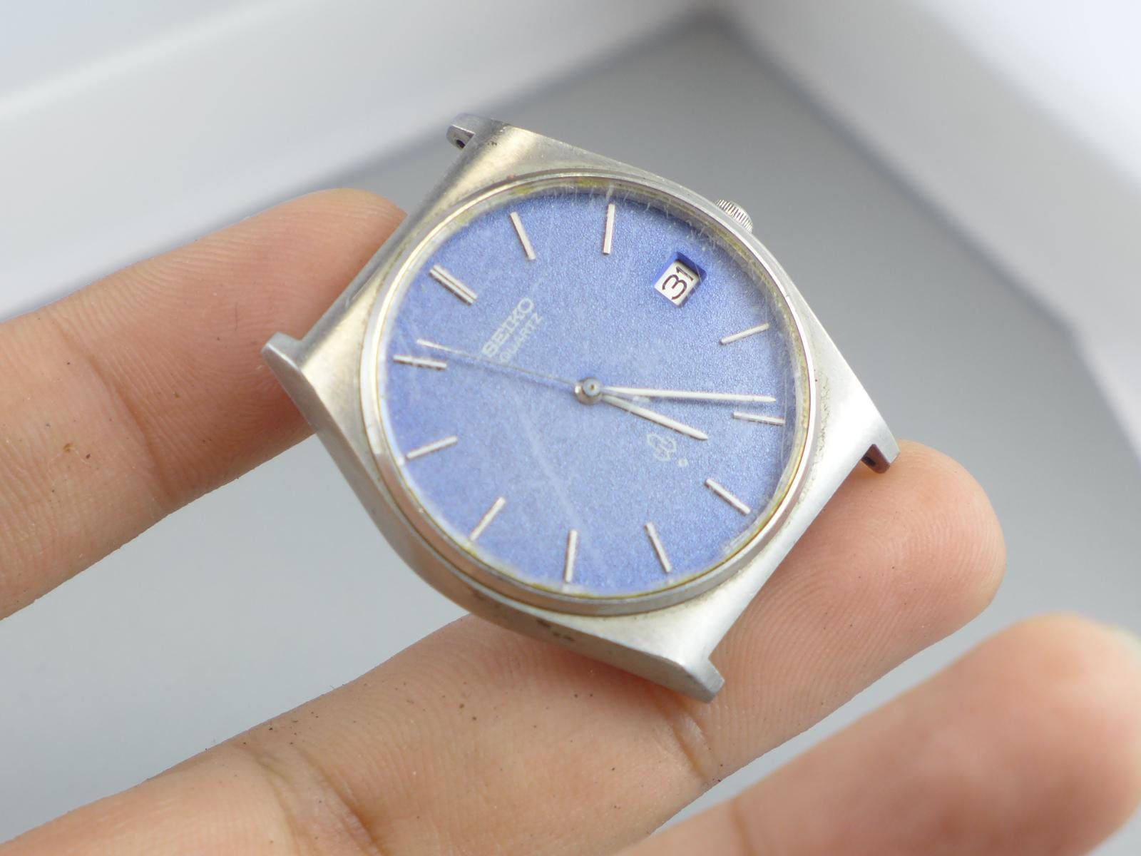 ヴィンテージ セイコー 7832 8010 ブルーダイヤル メンズ クォーツ