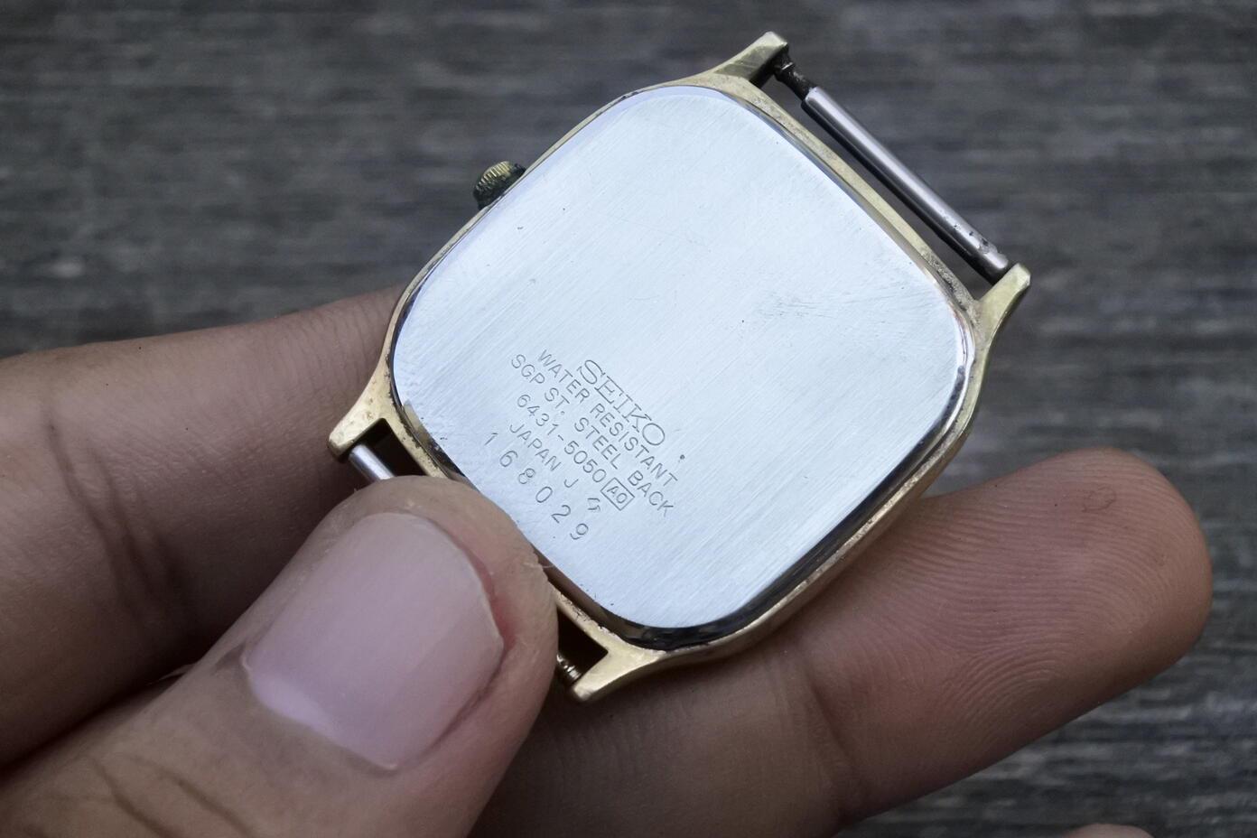 Vintage Seiko Gold Plated 6431 5050 Dress Men Quartz Watch