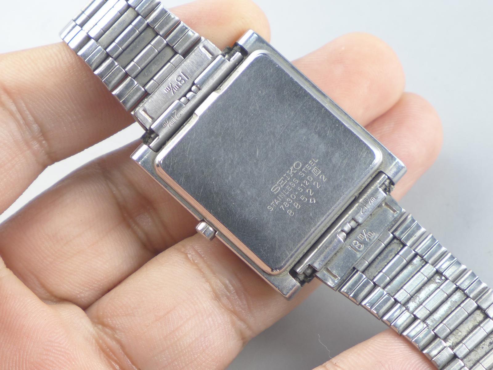 Vintage Seiko 7830 5120 Black Dial Men Quartz Watch Japan JDM