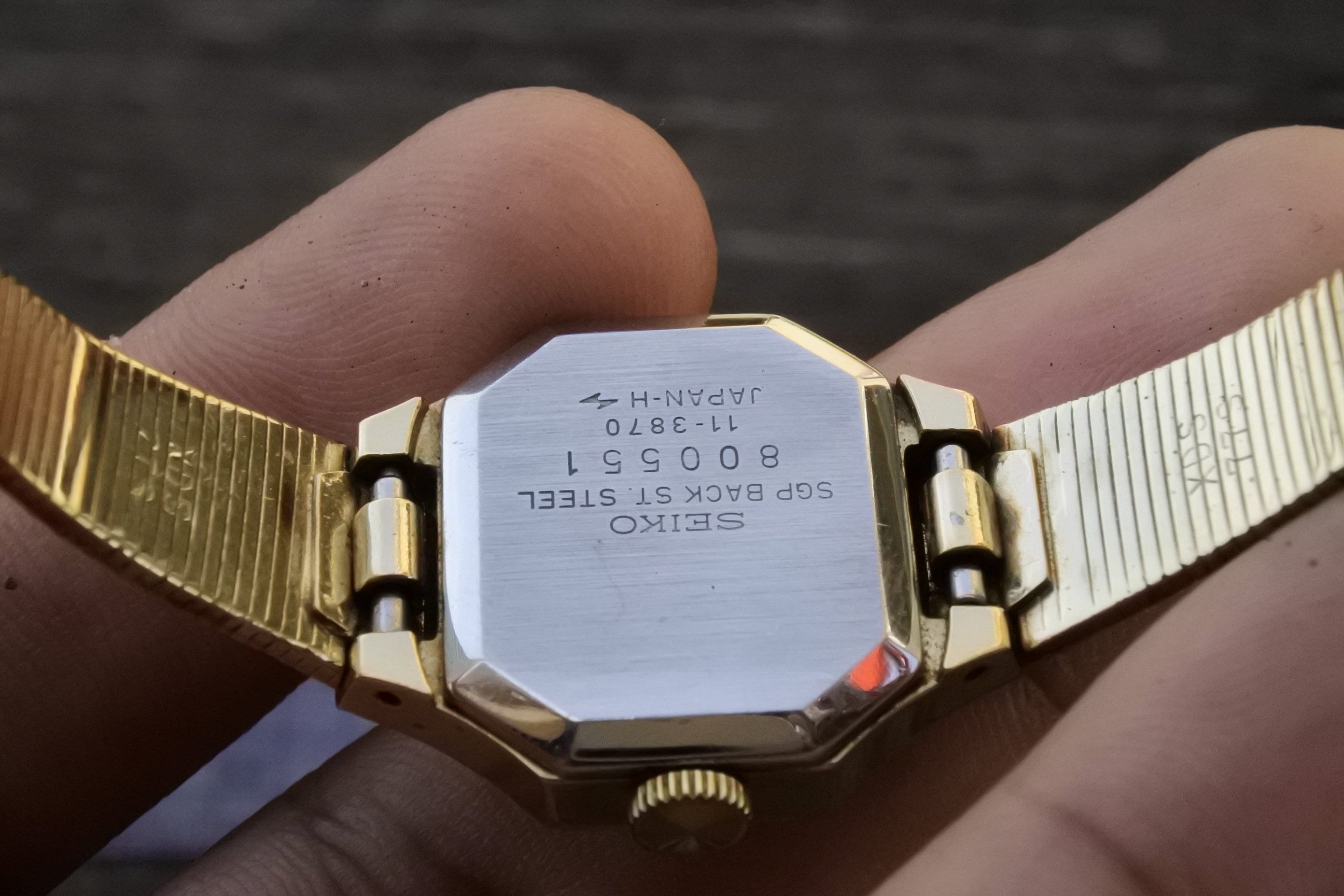 Vintage Seiko Gold Plated 11 3870 Textured Dial Lady Hand Winding