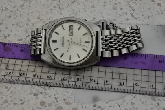 Vintage Seiko 5 Actus SS 6106 8420 White Dial Men Automatic Japan