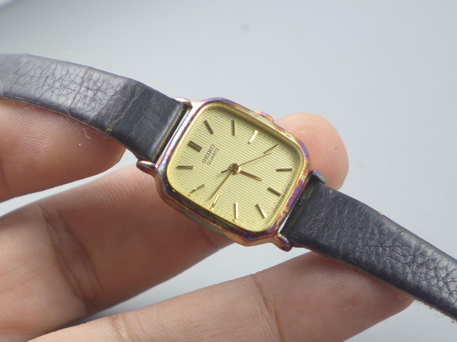 Vintage Seiko Gold Plate 1421 5130 Textured Dial Lady Quartz Watch