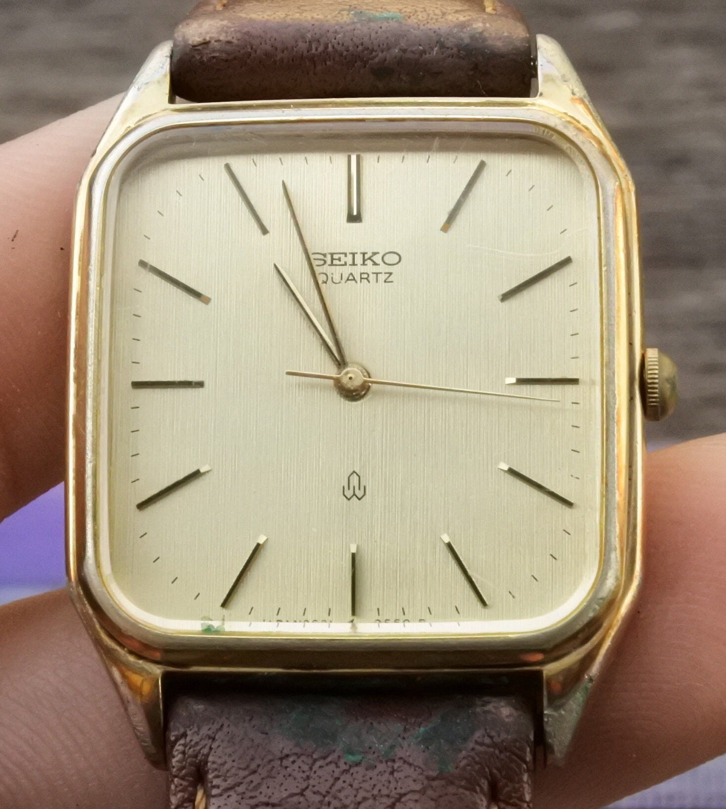 Vintage Seiko Gold Plated 2621 5380 Textured Dial Men Quartz Watch