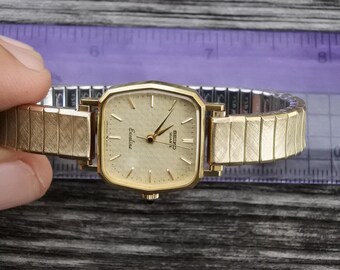 SEIKO セイコー Exceline 7320-6520 クォーツ 腕時計 Vintage Seiko Exceline 7320 6520 Roman Numeral Dial Lady