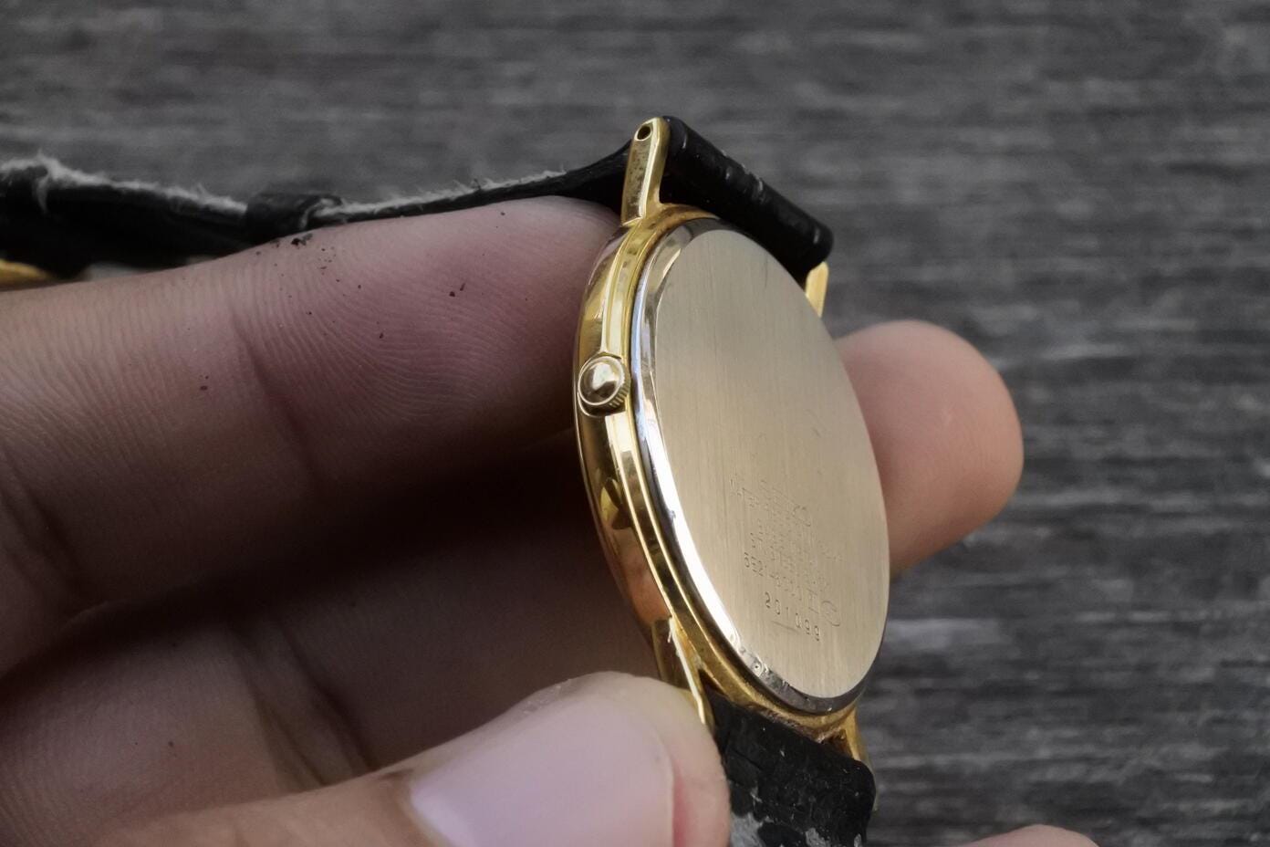 Vintage Seiko Spirit 5E21 6C00 Golden Dial Men Quartz Watch Japan
