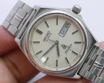 希少なセイコー シルバーウェーブ メンズ ヴィンテージウォッチ
