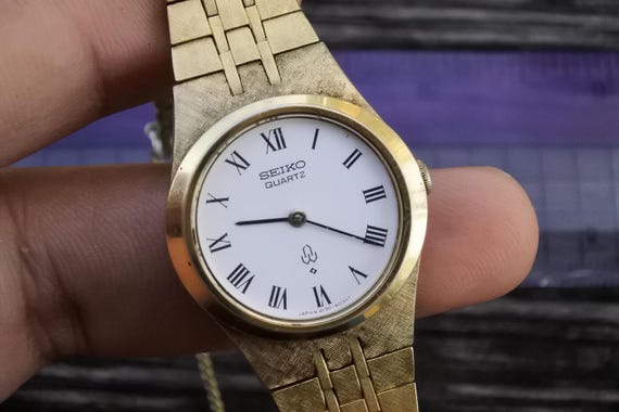 Vintage Seiko Gold Plated 4130 6020 Roman Numeral Dial Lady Quartz