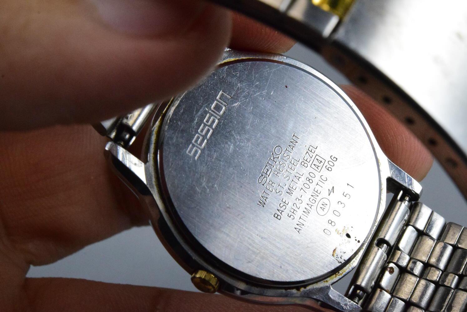 Vintage Seiko Contemporary Basic 5H23 7080 Week Date Dial Men 