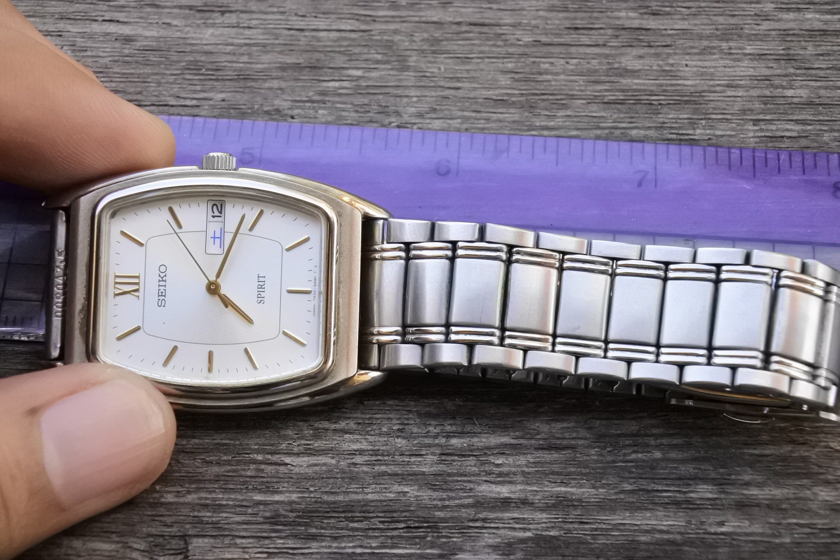 Vintage Seiko Spirit 7N33 5A50 Roman Numeral Dial Men Quartz