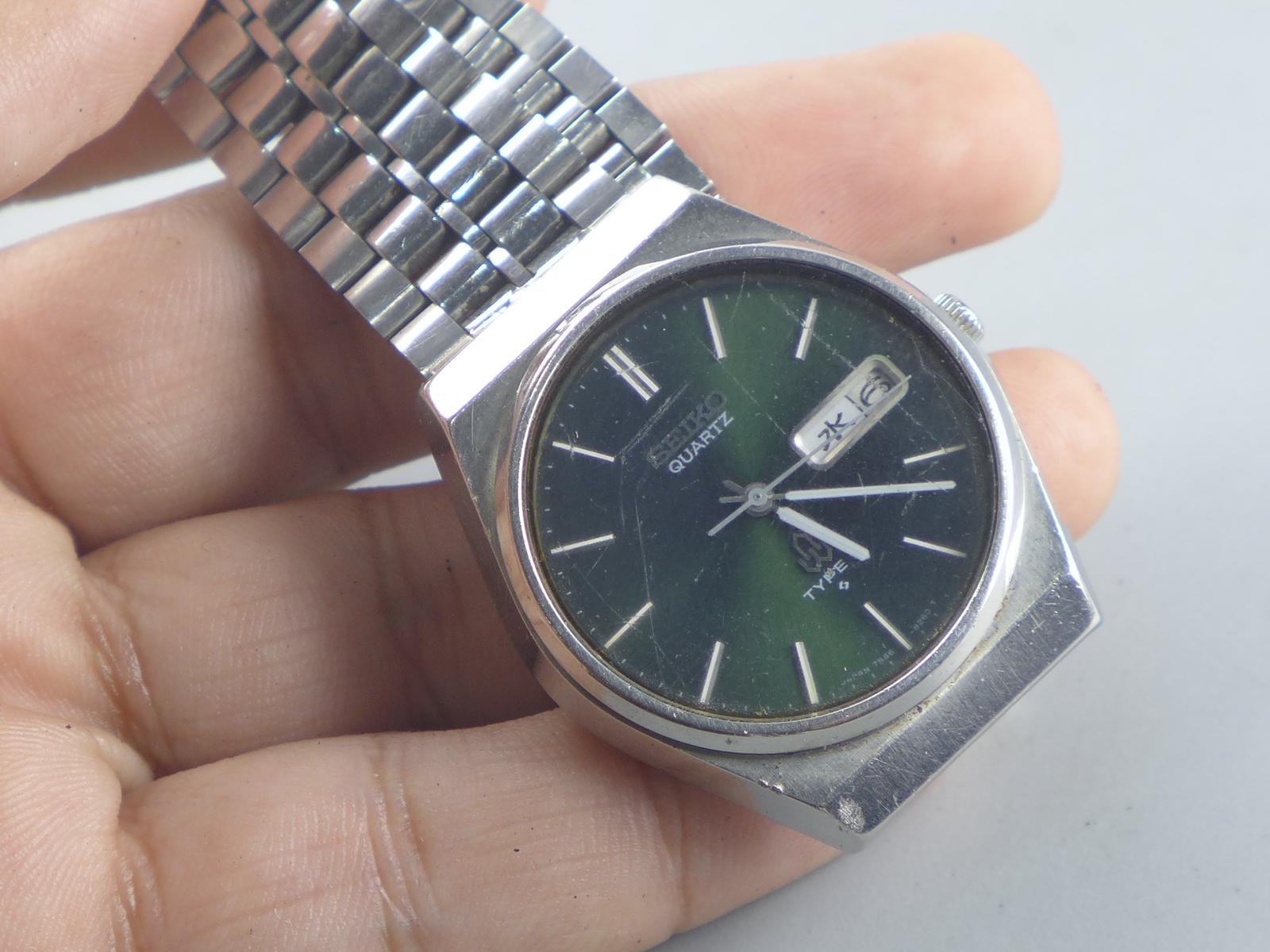 SEIKO TYPE 2 ビンテージ　腕時計 セイコー クォーツ TYPE2 未使用品 1977年 諏訪セイコー製 青色
