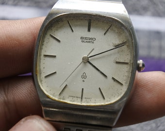 Vintage Seiko 7321 5660 Stone Dial Lady Quartz Watch Japan Square
