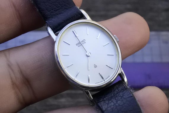 Vintage Seiko Gold Plate 2320 5290 White Dial Lady Quartz Watch