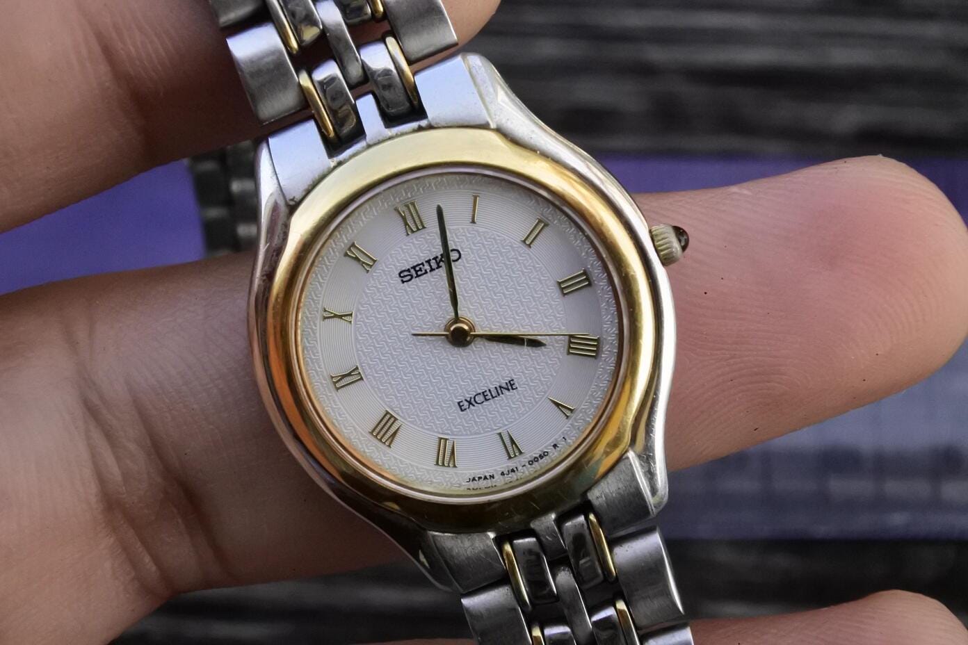 【稼働/良品/箱付】SEIKO クォーツ 4J41-0030 エクセリーヌ Vintage Seiko Exceline 4J41 0030 Roman Numeral Dial Lady