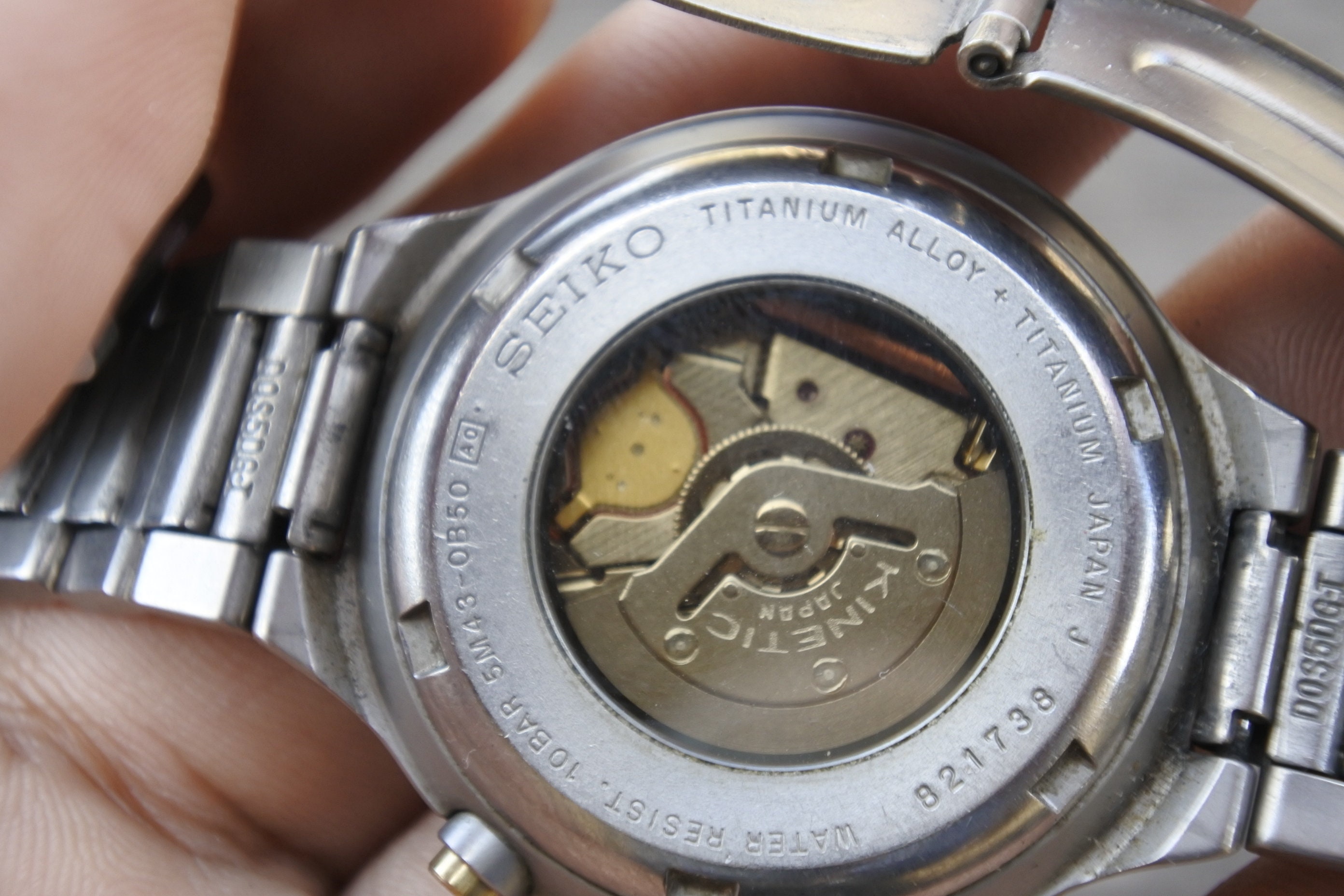 Vintage Seiko Spirit AGS Titanium 5M43 0B50 Open Back Men Semi