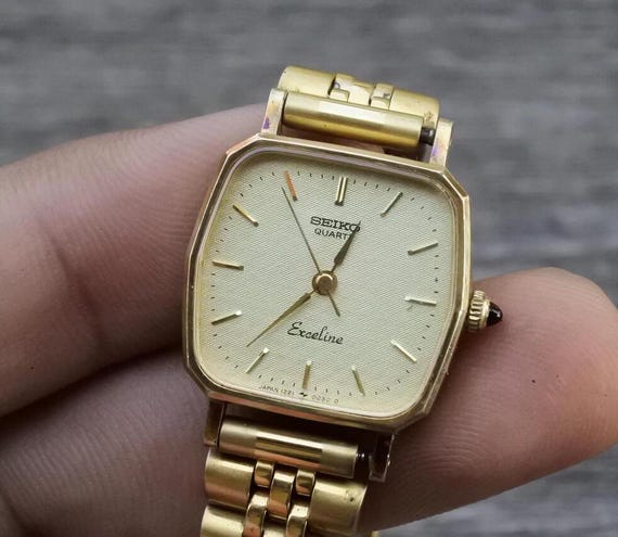 時計 SEIKO EXCELINE Vintage Seiko Exceline Gold Plated 1221 5010 Textured Dial