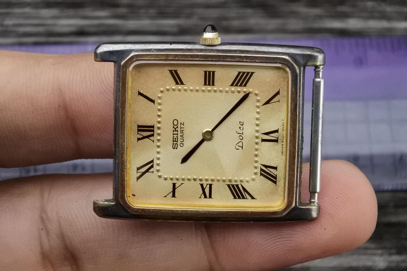 Vintage Seiko Dolce Gold Plated 30micron 6020 5460 Roman Numeral