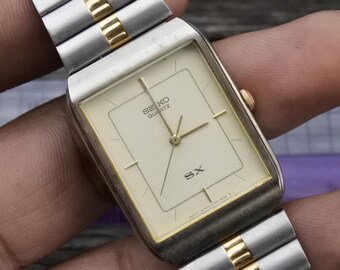 Vintage Seiko Sx V701 5K00 Textured Dial Men Quartz Watch Japan